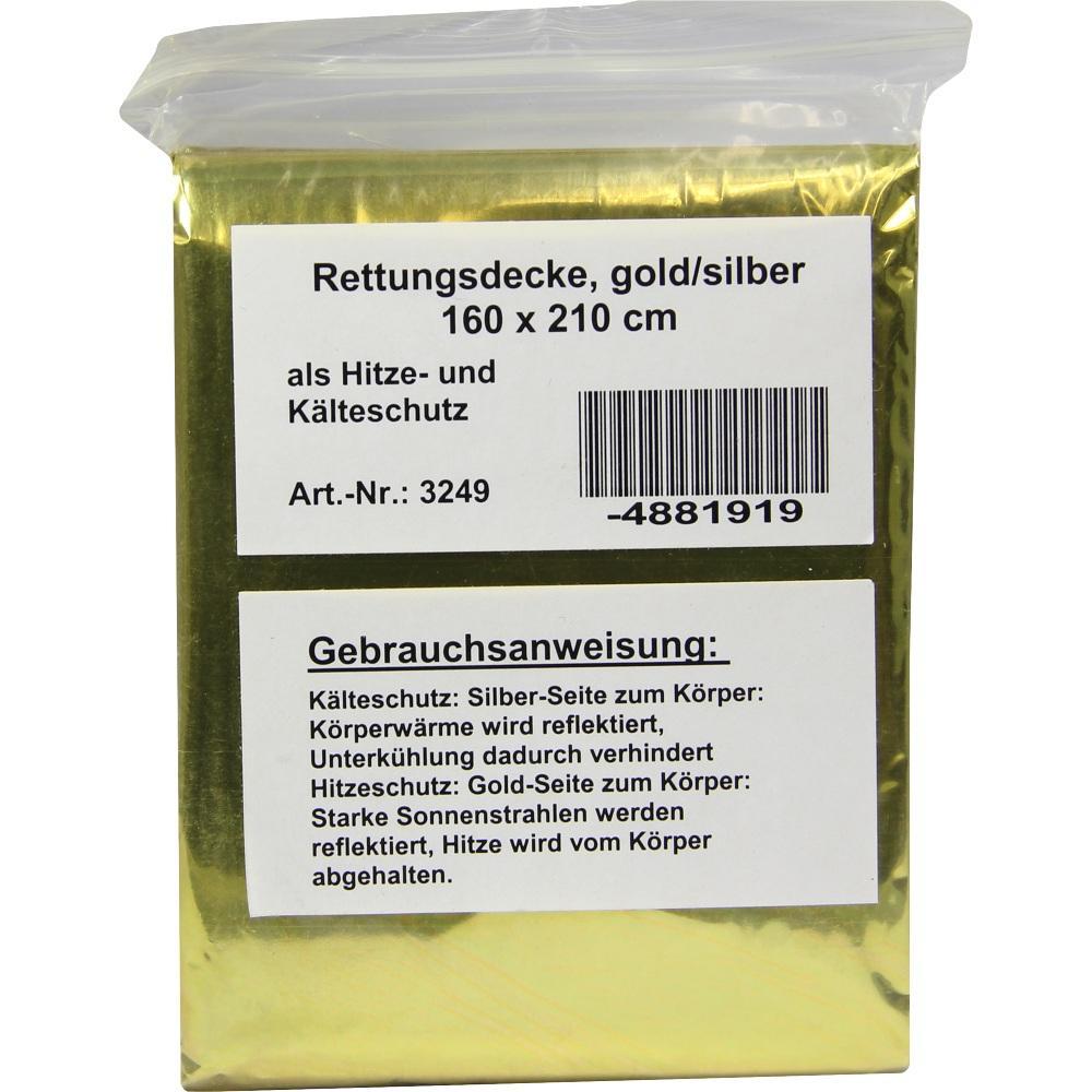 Rettungsdecke gold / silber 160x210cm, 1 Stück, PZN 4881919 - Struwwelpeter  Apotheke