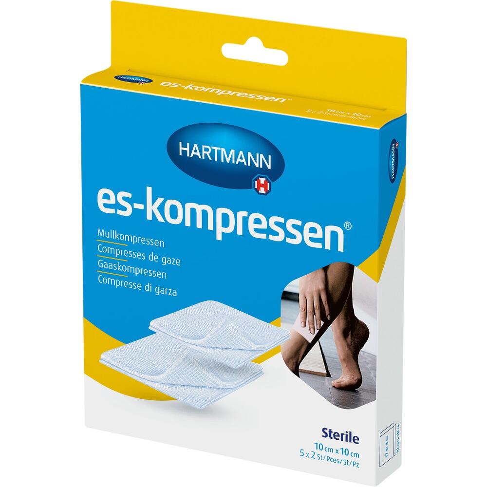 Eine Packung sterile Mullkompressen der Marke Hartmann.